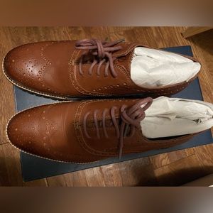 Cole Haan Men's ZERØGRAND Wingtip Oxford C29411 Size 10 British tan Java brown